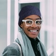 thumbnail image 5 of Hat for Women Men Winter Hat Womens Cuffed Beanies Cap Warm Hats - Tibetan blue+gray, 5 of 5