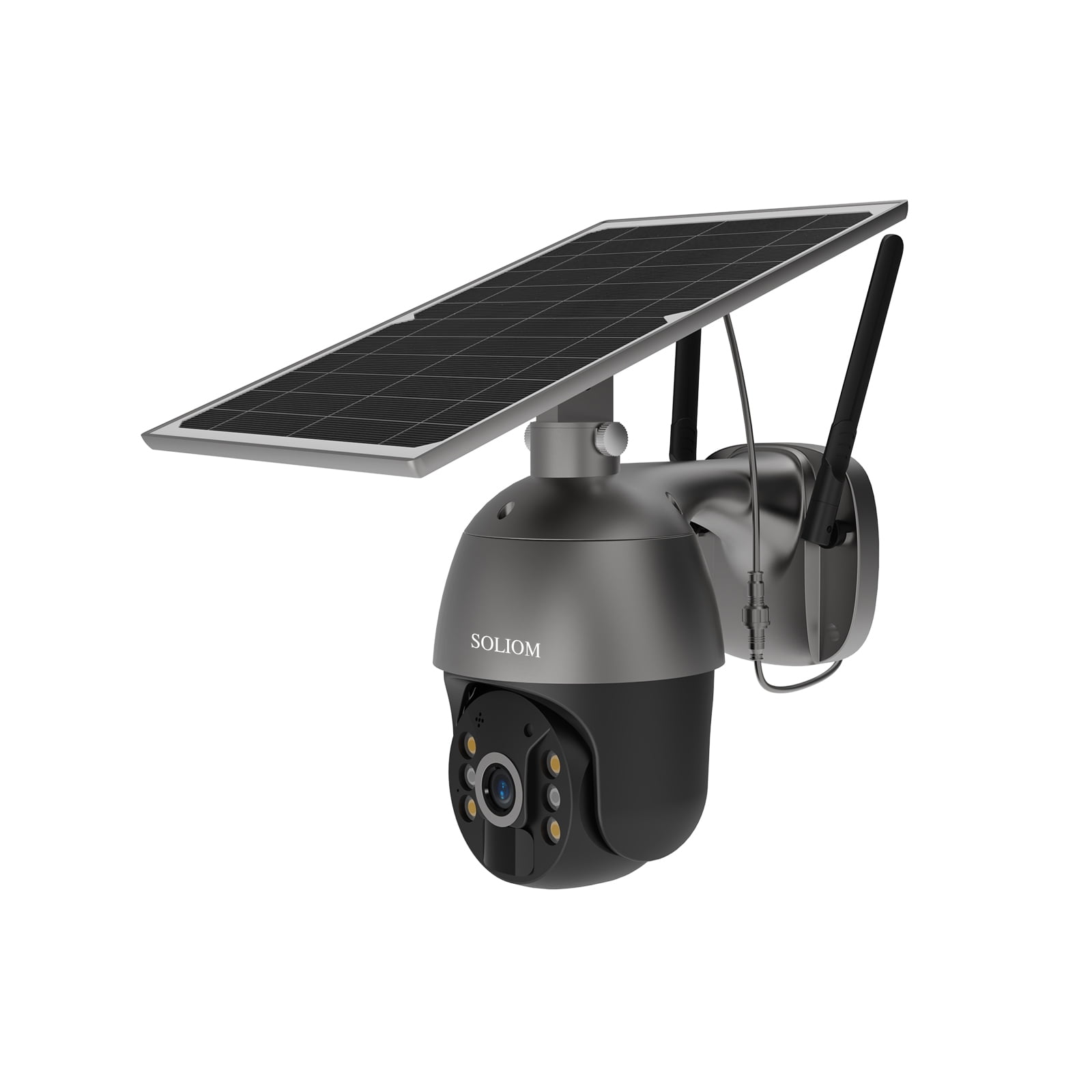 Soliom 3G/4G LTE Outdoor Security Camera Wireless,Pan Tilt 360View Spotlight,1080P HD,PIR Motion,No Wifi,Rechargeable Batteries,S600-4G