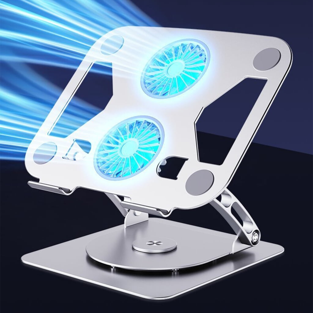 Zeiwohndc 2 Fan Adjustable Laptop Stand for 15.9inch Devices with 360 Degree Rotation