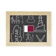 thumbnail image 1 of Marco de foto de madera Unbranded Dibujo ciudad bandera de Qatar Petroleum 6x8 pulgadas, 1 of 4