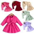 thumbnail image 1 of KYAIGUO 6M-4T Ensemble de Printemps pour Bébés Filles Robe et Cardigan 2 Pcs Robe Sans Manches d'Automne pour Tout-Petits Tenue de Jeu Jupe Cardigan, 1 of 9