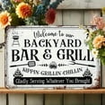 thumbnail image 3 of 8x12 Inches Vintage Metal Sign, Backyard Bar & Grill, Rustic BBQ Decor Weatherproof, Perfect For Outdoor Spaces, Patios, Or BBQ Areas, Barbecue Decor, BBQ Party Sign, Outdoor Cooking Art, 3 of 10