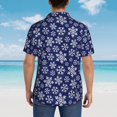 thumbnail image 6 of Goofa Snowflakes On Dark Blue Hawaiian Shirt for Men, Unisex Summer Beach Casual Short Sleeve Button Down Shirts,Aloha Tropical Floral print shirt-, 6 of 9