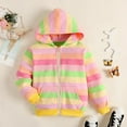 thumbnail image 3 of Baywell Toddler Girls Cotton Pink Sweatshirts Hoodie Zip Up Hooded Pocket Tops Green 8T, 3 of 8