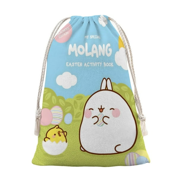 Molang Bolsa de regalo con cierre de cinta navideño para decoración de Navidad,39cm×30 cm.