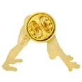 thumbnail image 3 of PinMart's Yoga Frog - Downward Facing Frog Trendy Enamel Lapel Pin, 3 of 3