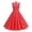 c01Red, variant on Women's Vintage Polka Dot Dress Lapel Collar Puff Sleeve A Line Swing Dress with Belt for Party Wedding Pink S