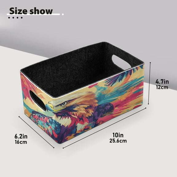 BZSMCE Shelf Baskets Colorful Bird Plainting Pattern Storage Cube Bins 10.1*6.3*4.7in Set of 2