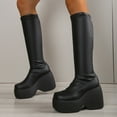 thumbnail image 5 of Honeeladyy Women's knee High Boots Retro Mid-heel High Knight Elastic Boots Christmas Shoes, 5 of 6