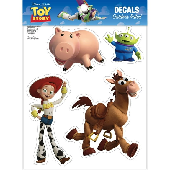 Disney Toy Story Decals - Set of 4 Jessie Hamm Bullseye Alien Vinyl Stickers for Car Laptop Computer Kids Water Bottle Outdoor Waterproof
