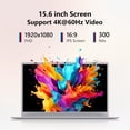 thumbnail image 2 of 15.6" Laptop Computer Intel Pentium Gold 6500Y up to 3.4GHz 16GB RAM 512GB SSD Full HD Display Privacy Camera WiFi5 Portable Office Notebook for Work and Study, 2 of 6