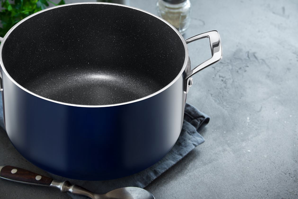 Granite Stone 5qt Gradient Non-stick Pot with Glass Lid, Blue