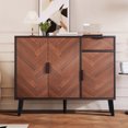 thumbnail image 2 of Armoire de Rangement Moderne la Plus Récente, Buffet Noir Fini Bois avec Tiroir et Tablettes à Hauteur Réglable (35,5 L x 11,5 L x 28,5 H), 2 of 9