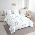 thumbnail image 3 of jejeloiu Cartoon Bow Tie 7-Piece Twin Bedding Sets,Blue White Bedding Comforter Set,Princess Pink Bow Sheet Sets For Teens,Luxury Bedroom Decor Reversible, 3 of 8