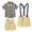 Beige, variant on Fesfesfes Boy Outfits Boys Short Sleeve Printing&Strap Shorts&Vest Three-piece Set,Photography Performance Set 4-5 Years