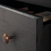 (2 pack) My Texas House Monroe 3-Drawer Nightstand with USB, Raven Black Oak
