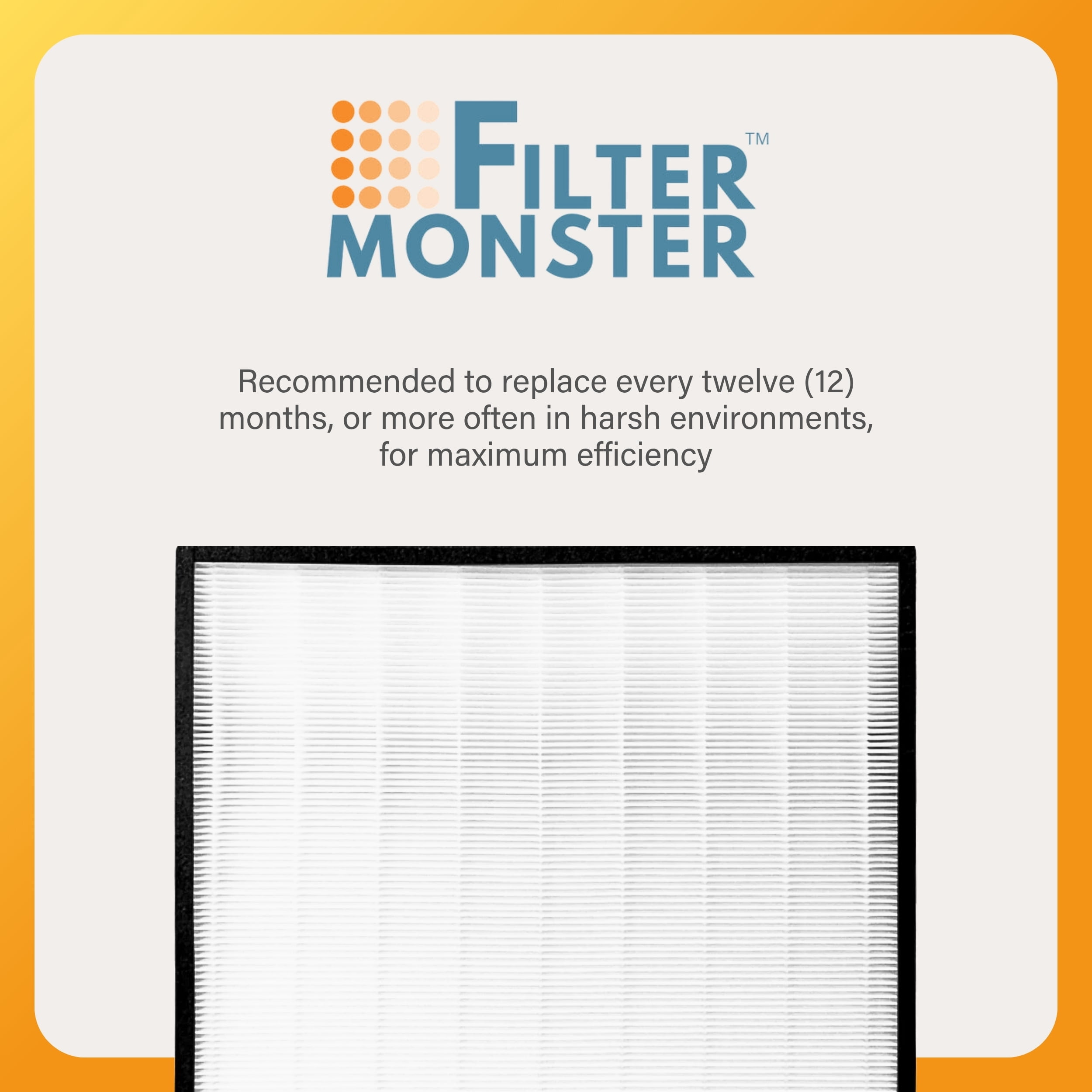 Filter-Monster True HEPA Replacement Filter Compatible with Whirlpool 1183050K for WPPRO2000 Series Air Purifiers