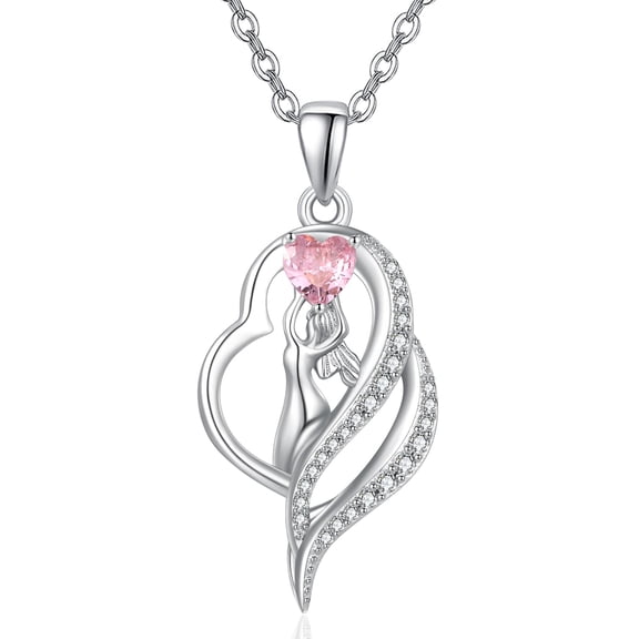 Mermaid Necklace for Women White Gold Plated Ocean Jewelry