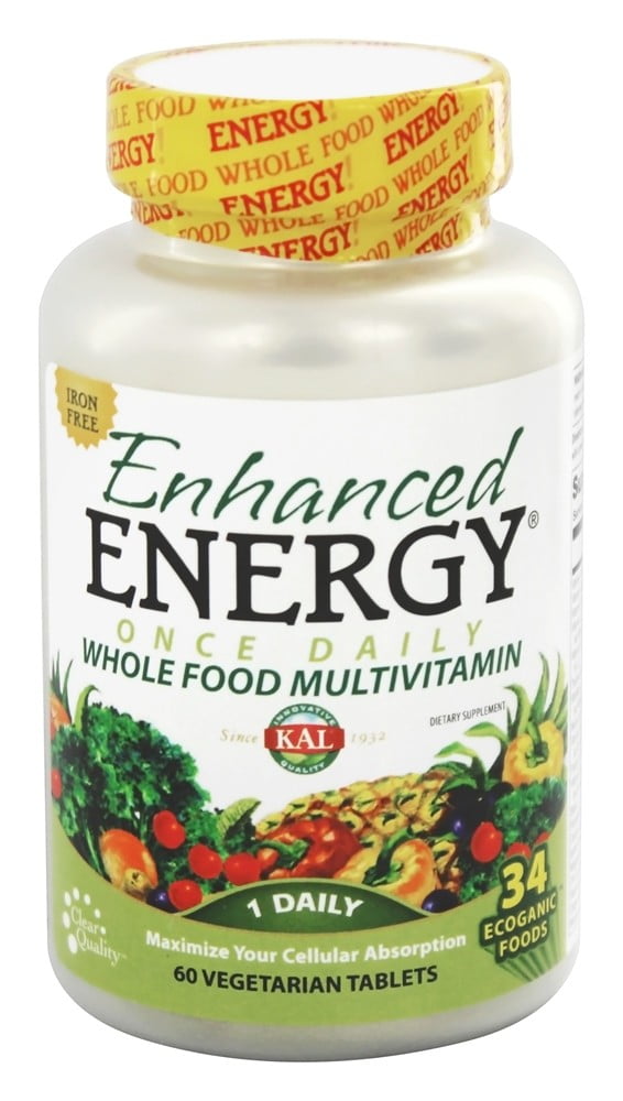 Kal - Enhanced Energy Once Daily Whole Food Multivitamin Iron Free - 60 Vegetarian Tablets