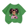 thumbnail image 1 of GDREDA Vêtements Fille Enfant Filles Mignon Mode Imprimé Col Rond Manches Courtes T-Shirt Été Confortable Décontracté Ample T-Shirt Hauts Fille Hauts Vert, 2-4 Ans, 1 of 4