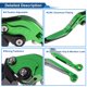 thumbnail image 4 of Palancas de freno y embrague cortas/largas únicas para Kawasaki ZX6R 2019-2025, palanca de freno ajustable de aleación de aluminio, mango verde con extremo negro, 1 par, 4 of 7