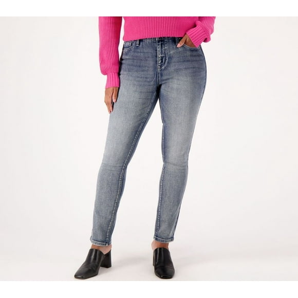 Gloria Vanderbilt Womens Amanda Straight Leg Jeans, Black, 6