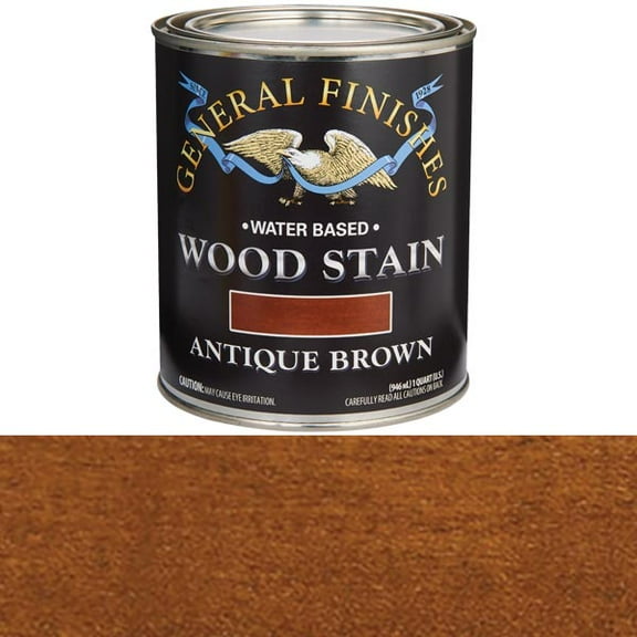 General Finishes Wood Stain, Water Based, Antique Brown Stain, Quart
