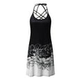 thumbnail image 3 of Babysbule Summer Dresses for Women Fashion Ladies Casual V-Neck Sunflower Printing Dresses Summer Sleeveless Lace Up Pullover Dress, 3 of 4