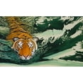 thumbnail image 2 of Stevenson, Graeme 14x10 Black Ornate Wood Framed with Double Matting Museum Art Print Titled - Tiger Waters, 2 of 4