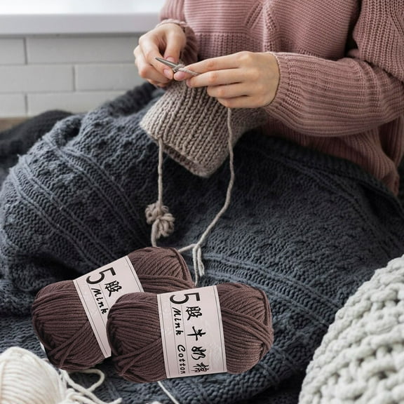 Foqnuq 5 Strands Milk Cotton Yarn for Crochet & Knitting, Acrylic Thread for DIY Projects, Baby Sweater, Dolls, Bags, Scarves - 50g, 325m Soft & Durable