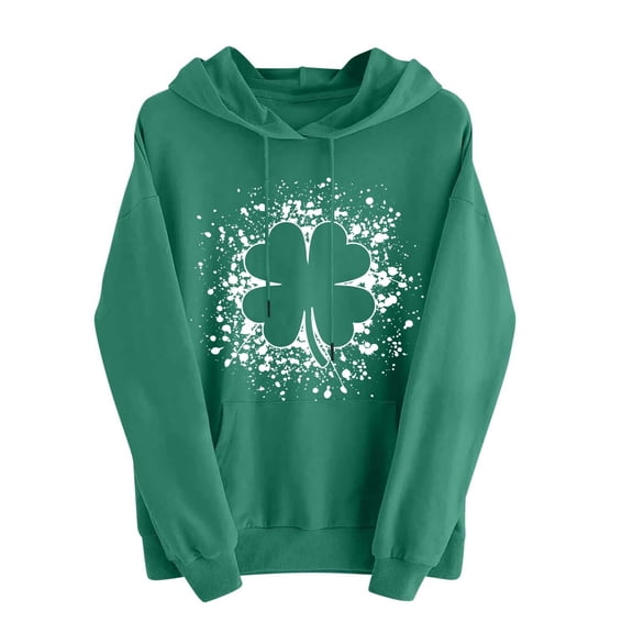 Guluxicc Women's St. Patrick's Day Sweatshirts Casual Long Sleeve Shirts Shamrock Clover Graphic Letter Printed Pullover Tops, 2XL