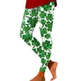 thumbnail image 3 of Shadoumai St Patricks Day Leggings For Women Casual Printed Shamrock Stretchy Irish Green Tights Tummy Control Workout Yoga Pants, 3 of 5