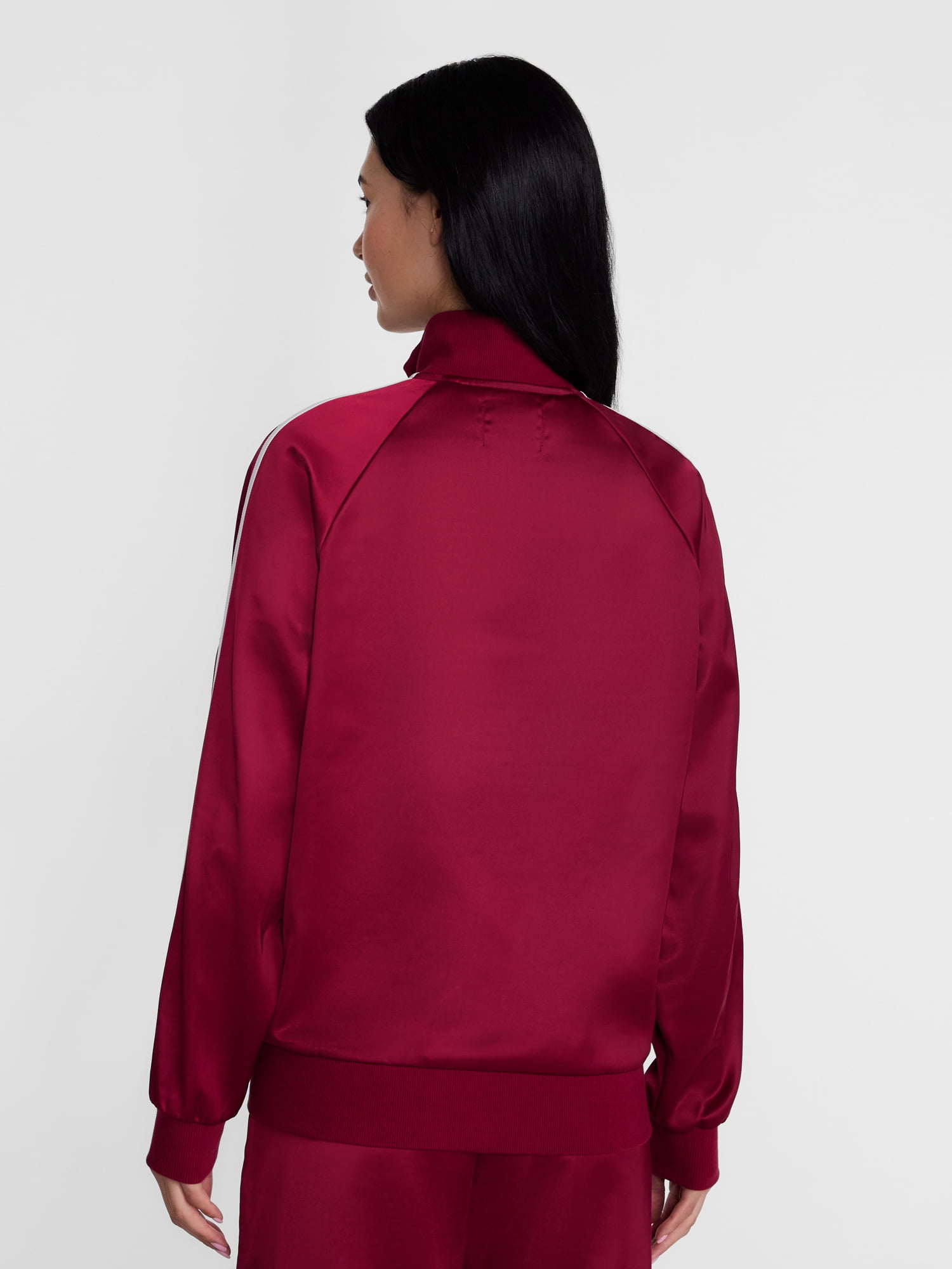 Madden NYC Women's Satin Track Jacket with Racing Stripes, Sizes XXS-XXL
