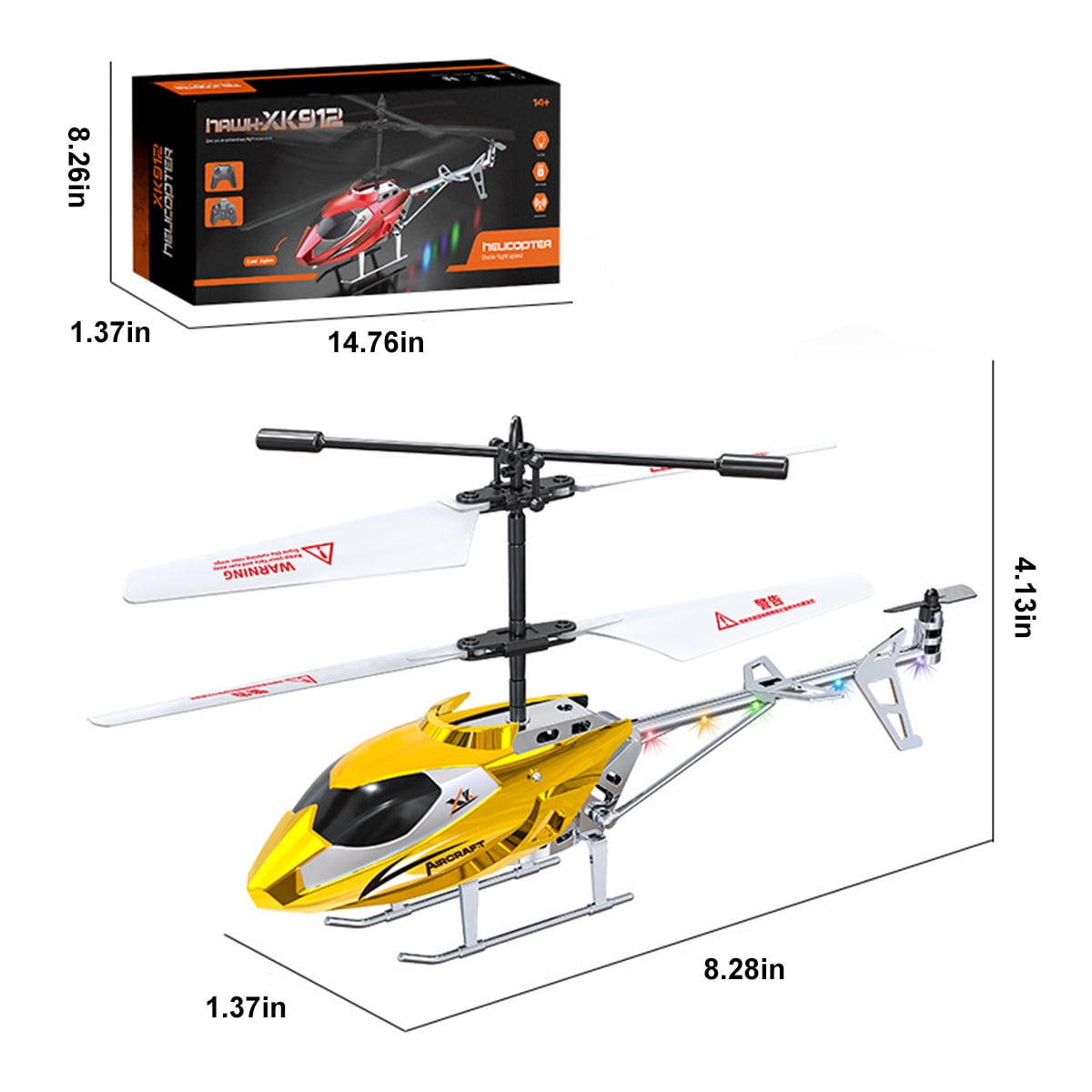 PayUSD Remote Control Helicopter Mini Gyroscope RC Helicopters LED Light for Indoor to Fly for Kids and Beginners, Yellow