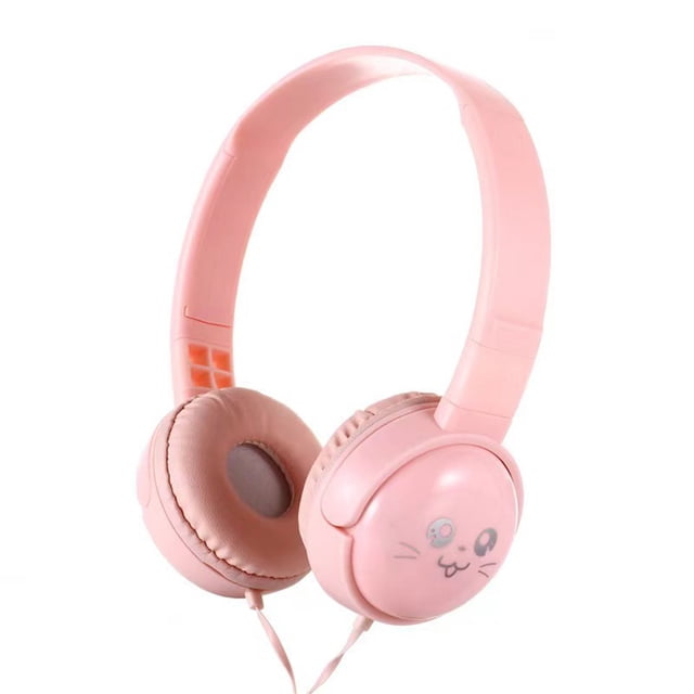 J18 Wired Over-Ear Headphones with 40MM Drivers - 3.5mm Plug, 1.2m Cable, Built-in Microphone & In-Line Control for Phones - Bass-Enhanced Audio, Available in Pink, Black, White, Yellow, Blue, Green