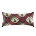 thumbnail image 3 of Red Plaids Beige Green Stripes Christmas Trees Satin Pillowcase Envelope Design Pillow Covers 1 Pack Standard Size 20" x 26", 3 of 9