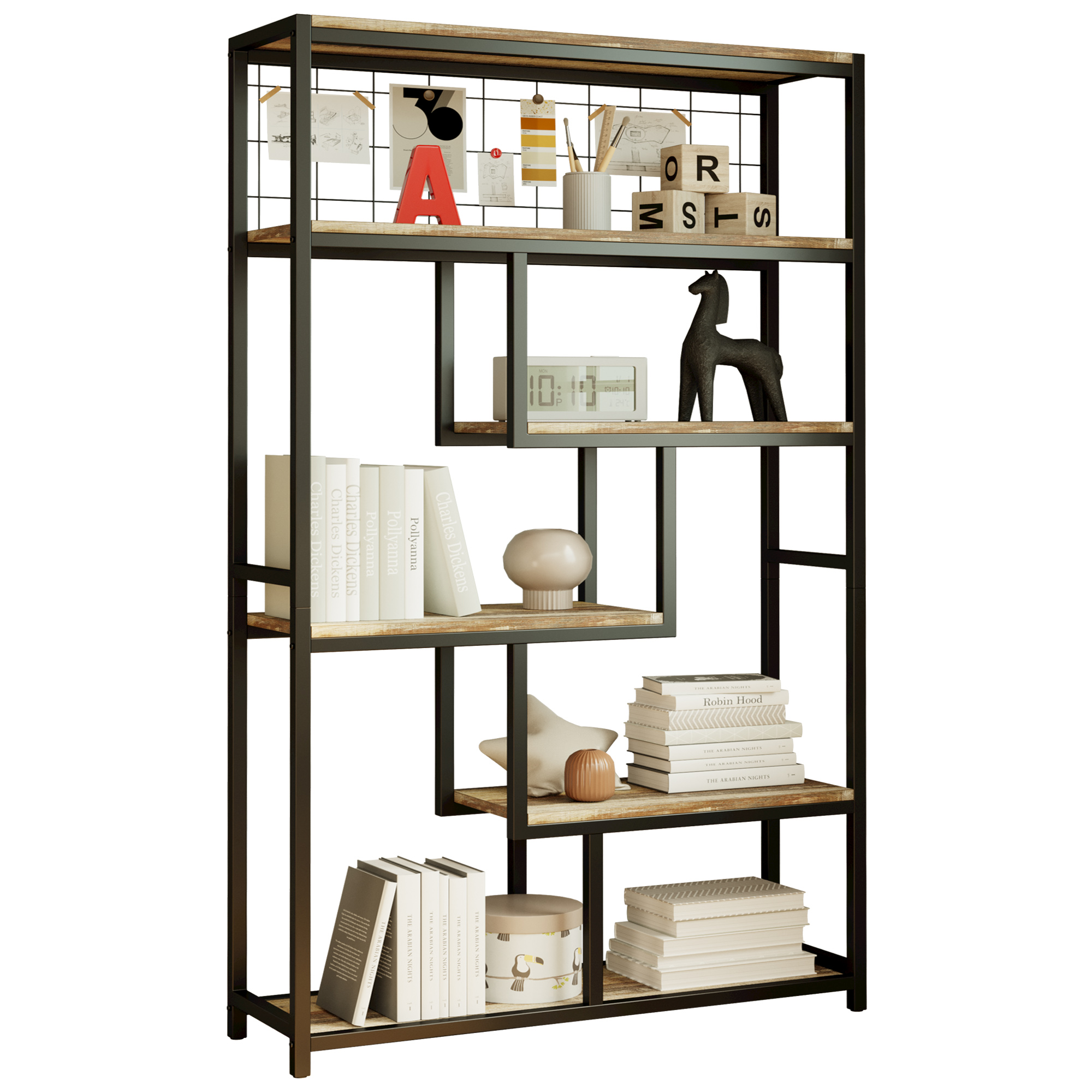 IRONCK Bookshelves and Bookcases 6Shelf Etagere Bookcase with Sturdy