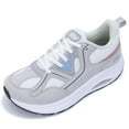 thumbnail image 1 of Zapatos IIV, puntera ancha para mujer, soporte para el arco, caminar, gris y blanco, 1 of 6