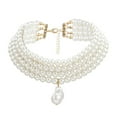 thumbnail image 1 of 1Pc Mode Collier Femme Simulation Collier de Perles Simple Accessoire de Cou, 1 of 9