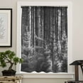 thumbnail image 4 of Grey Forest Semi Sheer Curtains Drapes for Living Room, Bedroom, French Doors Window 84 Inches Long, Mysterious Primitive Forest Pine Tree Rod Pocket Chiffon Curtain Drapery Voile Draperies Panel, 4 of 6