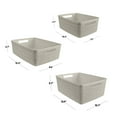 Curver Jute 3Piece Plastic Storage Basket Set, Beige