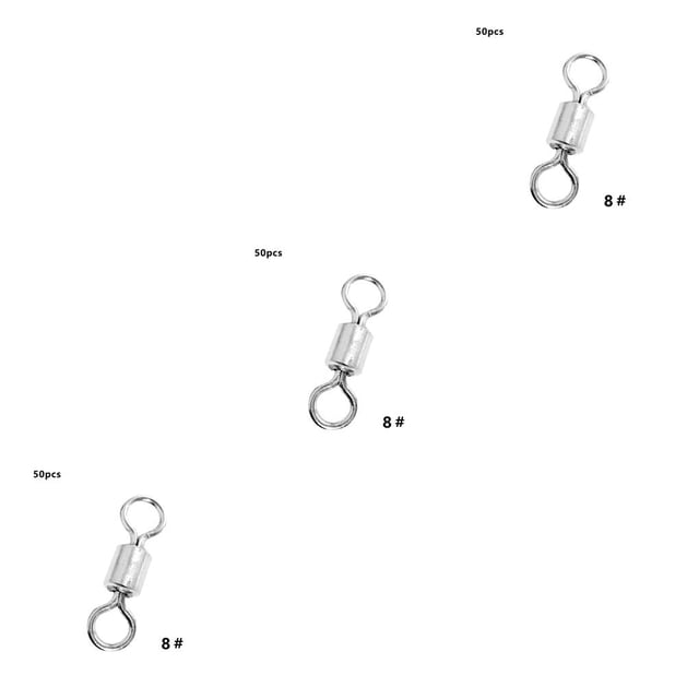 yingyy Connecteur de Pêche Rotation à 360 Degrés Résistant à l'Usure Durable Anneau Pivotant de Pêche en Cuivre Roulement à Billes Connecteurs à Pression 8 3Ensemble