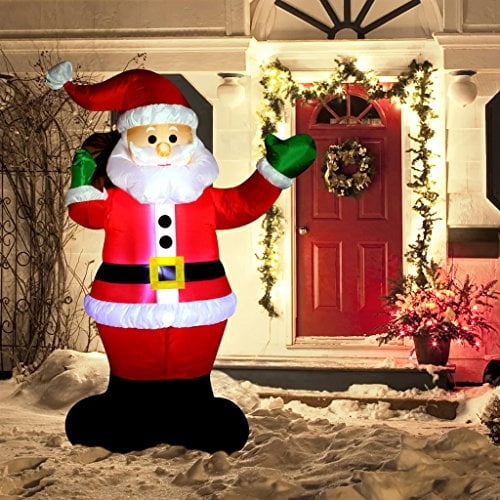 Papá Noel inflable Joiedomi de 1,8 m con luz LED para jardín