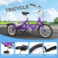 thumbnail image 3 of MOONCOOL 16 inch Kids Tricycle, Single-Speed Three Wheeled Bike for 3'9" to 4'9" 3-13 Year Old Boys & Girls, Children Stable Trike with Large Rear Basket, 3 of 6