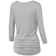 thumbnail image 2 of Made by Johnny Women's Boat Neck 3/4 Sleeve Draped Dolman Top with Side Shirring Premium Shirt XXXXL HEATHER_GREY, 2 of 6