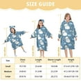thumbnail image 3 of Dailycode Wearable Blanket Hoodie Oversized Sherpa Flannel Blankets with Pocket for 3-14 Year Old Cartoon Sheep Stars Clouds, 3 of 7