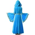 thumbnail image 4 of Cowsor Girls Medieval Tea Party Dress Victorian Era Bubble Sleeves Velvet High Waist Long Dress, 4 of 4