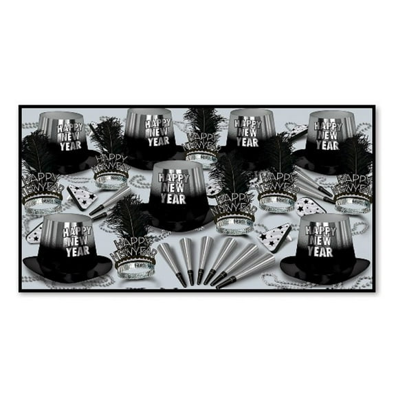 Beistle The Silver Entertainer Kit For 50 People for New Year's Eve