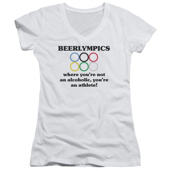 - Beerlympics - Juniors Cap Sleeve V-Neck Shirt - Large