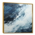 thumbnail image 2 of Designart "Simplistic Ebony And Azure Wave Design I" Coastal Floater Framed Canvas Wall Art, 2 of 5